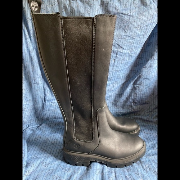 Timberland tall waterproof leather pull on womens boots with gore panels 7 - Picture 1 of 7